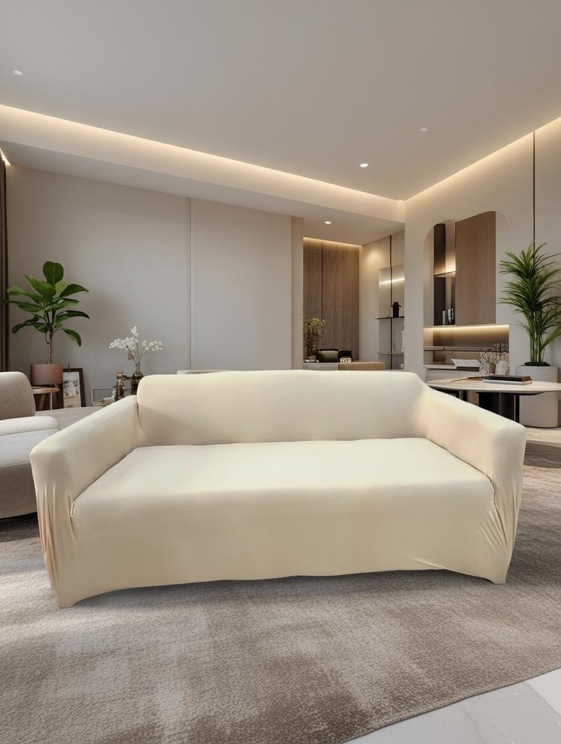 PLAIN CREAM CHAIR COVER 3 SEATER ONLY