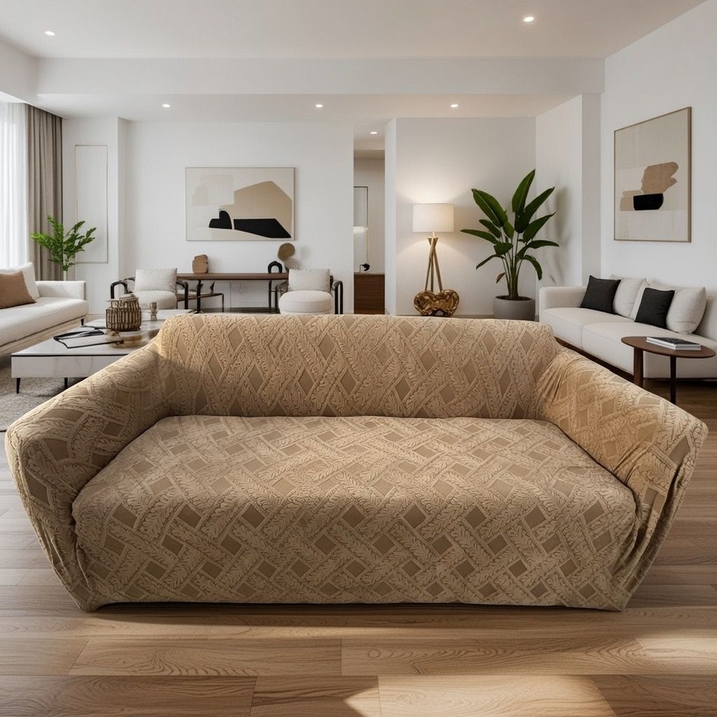 PATTERN CARTON BROWN CHAIR COVER 3 SEATER ONLY