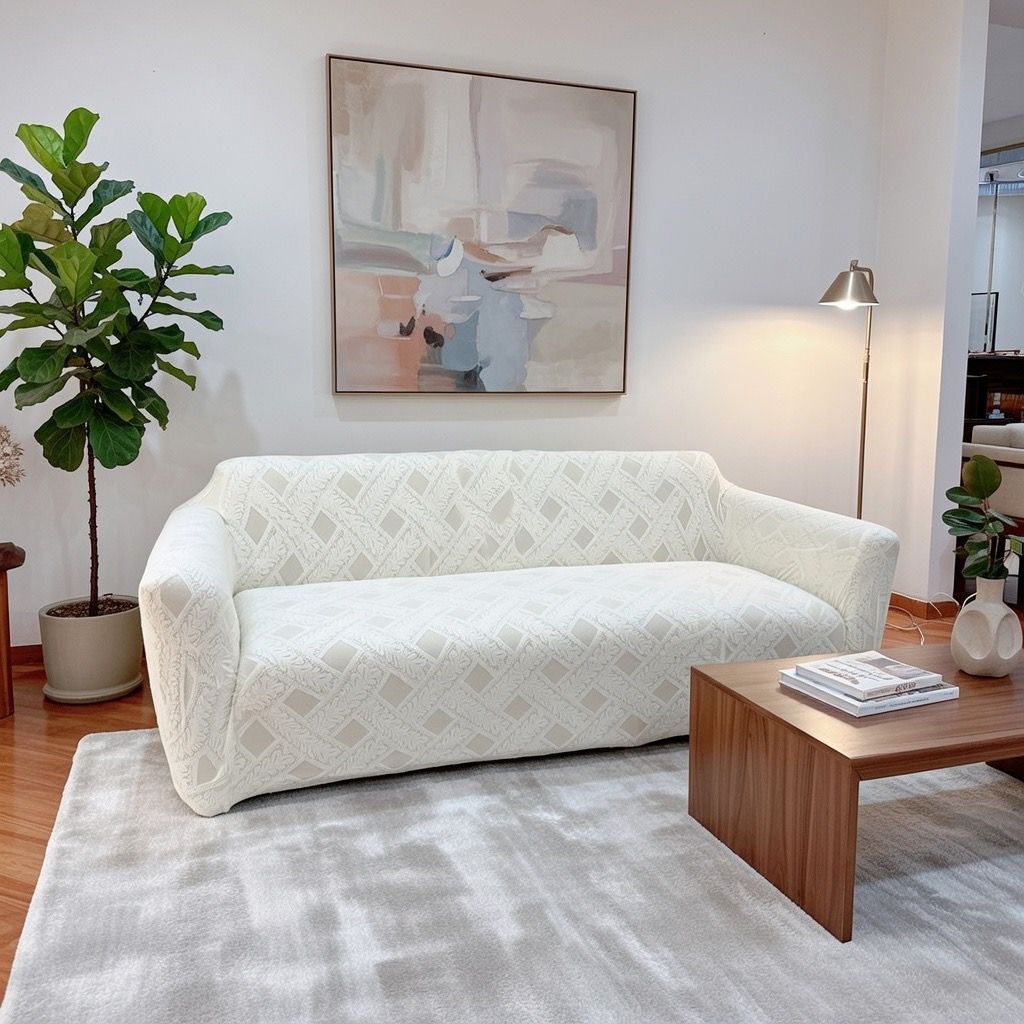 PATTERN CREAM CHAIR COVER 3 SEATER ONLY