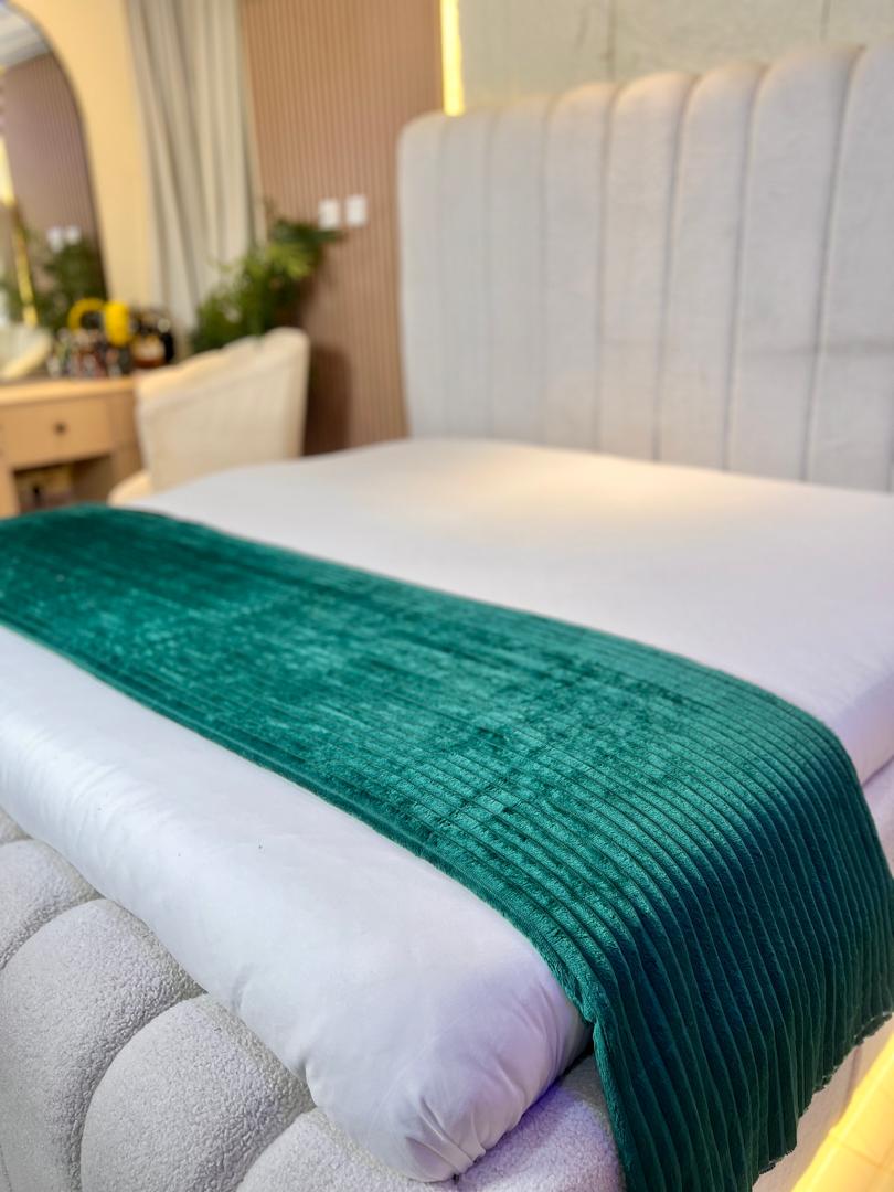 GREEN SOFT LUXURIOUS FLANNEL BLANKET (96/108 INCHES) KING SIZE
