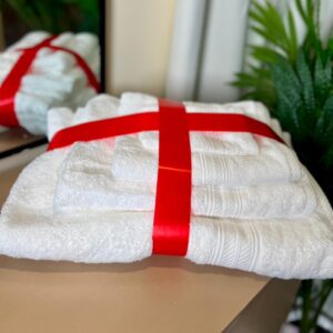 4in1 PREMIUM SOFT WHITE TOWEL (contains Extra large, large, medium and face towel)