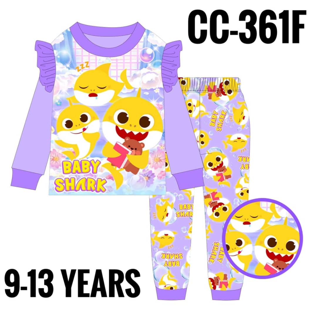 CC-361F PURPLE BABY SHARK AGE 13 PYJAMAS
