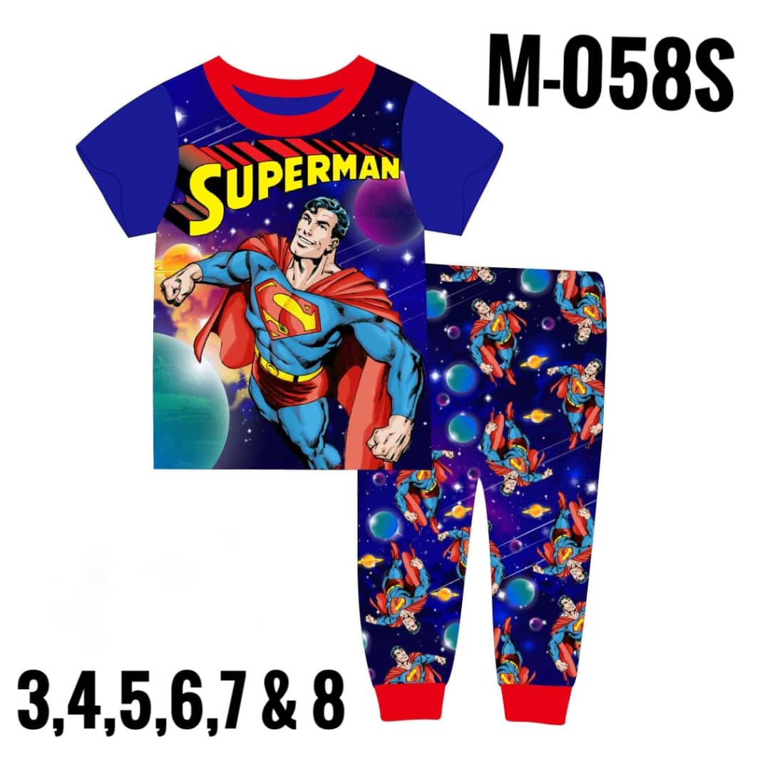 M-058S BLUE SUPERMAN AGE 7 PYJAMAS