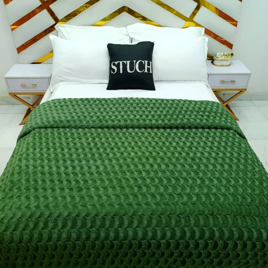 DARK GREEN FUR DUVET ONLY