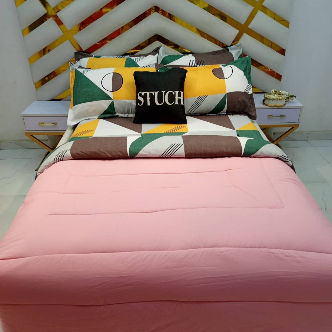 COMBINED PINK WITH WALES CHECK 7/7 DUVET SET