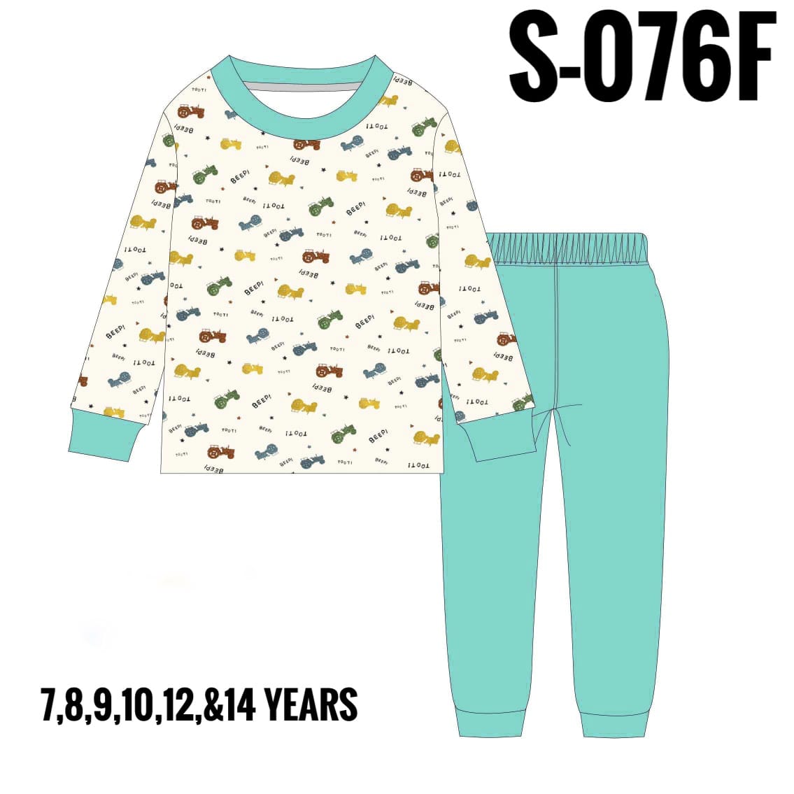 S-076F BLUE BEEP AGE 7 PYJAMAS