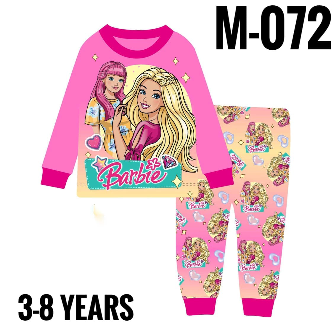 M-072 PINK BARBIE AGE 8 PYJAMAS