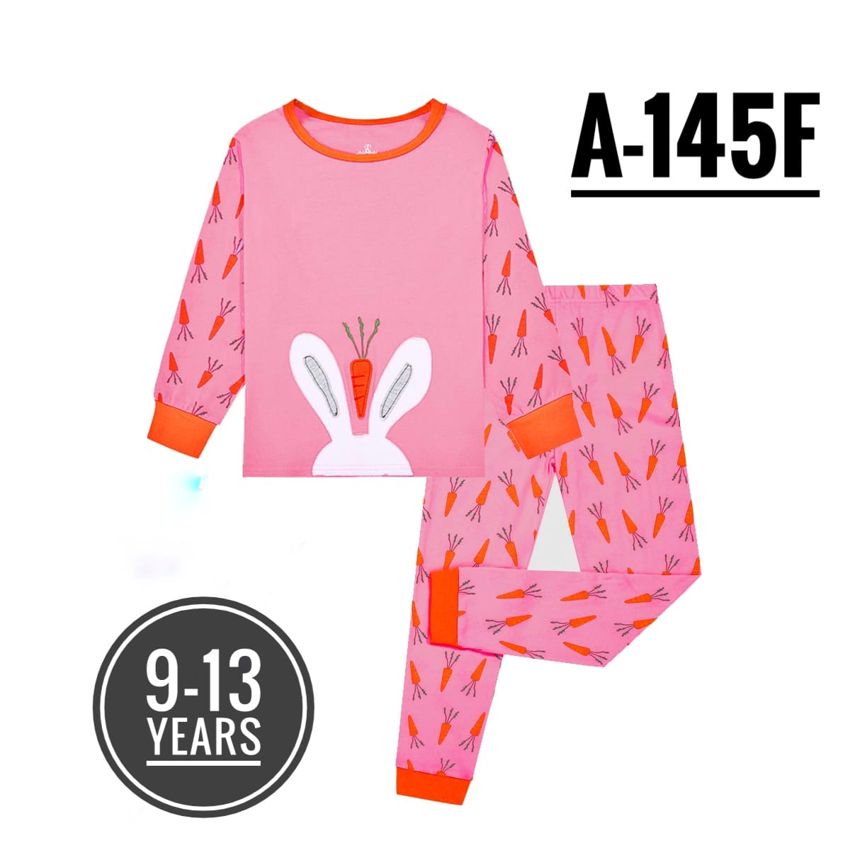 A-145F PINK CARROT AGE 8 PYJAMAS