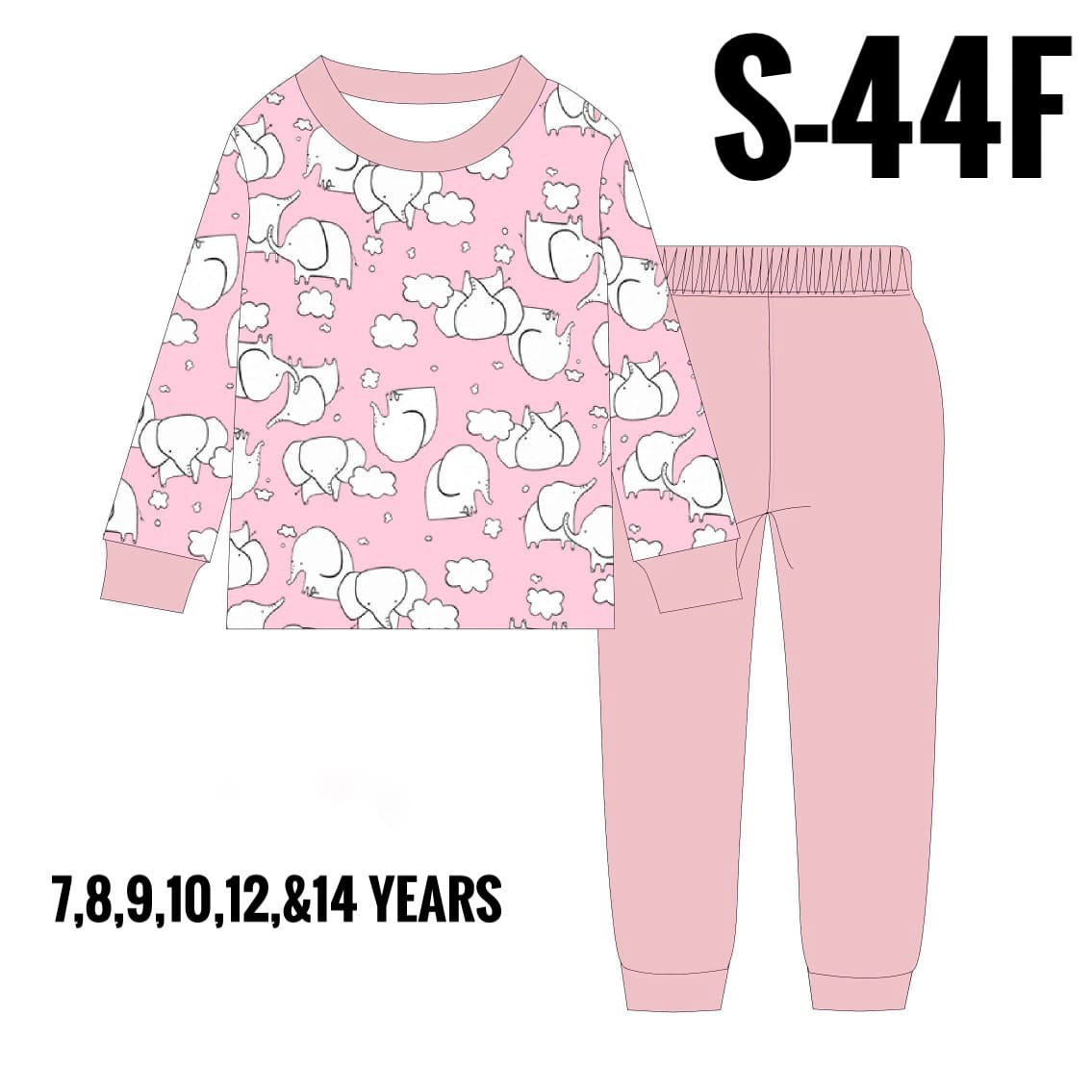 S-44F PINK SNOW AGE 8 PYJAMAS