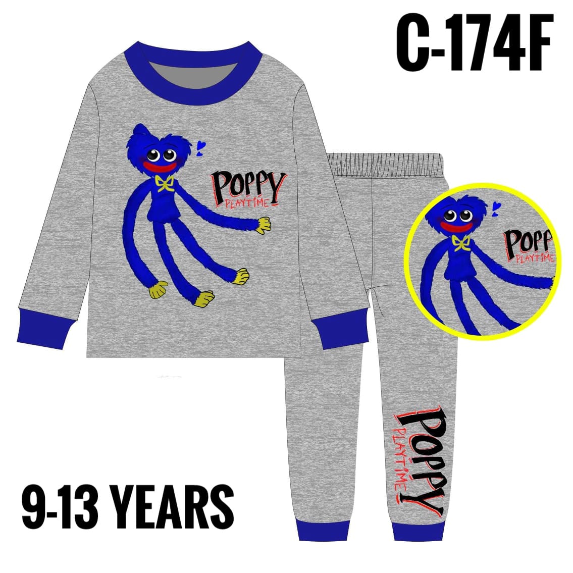C-174F GRAY POPPY AGE 13 PYJAMAS