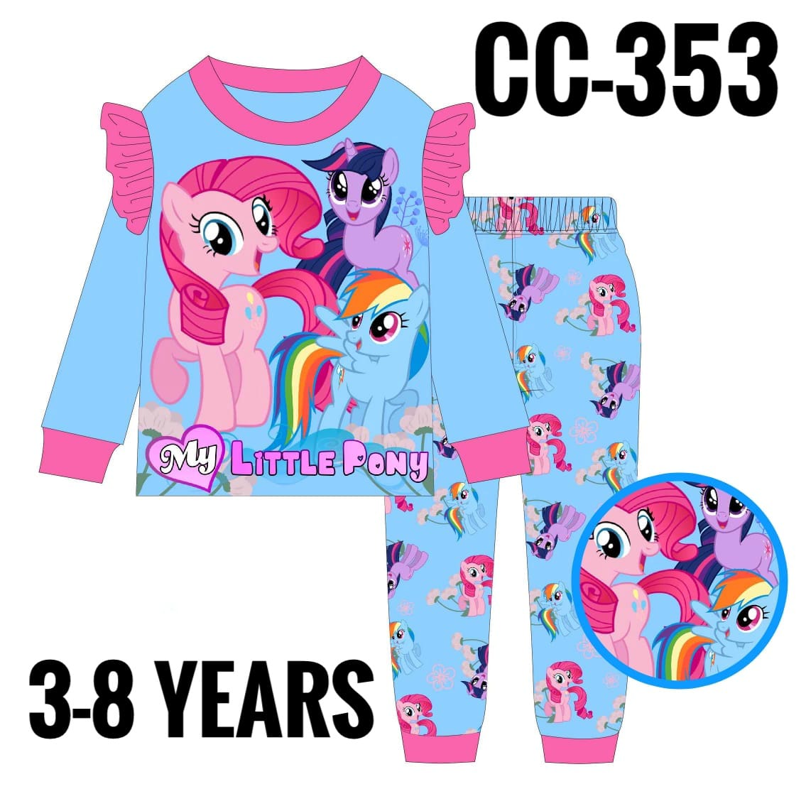 CC-353 BLUE LITTLE PONY AGE 4 PYJAMAS
