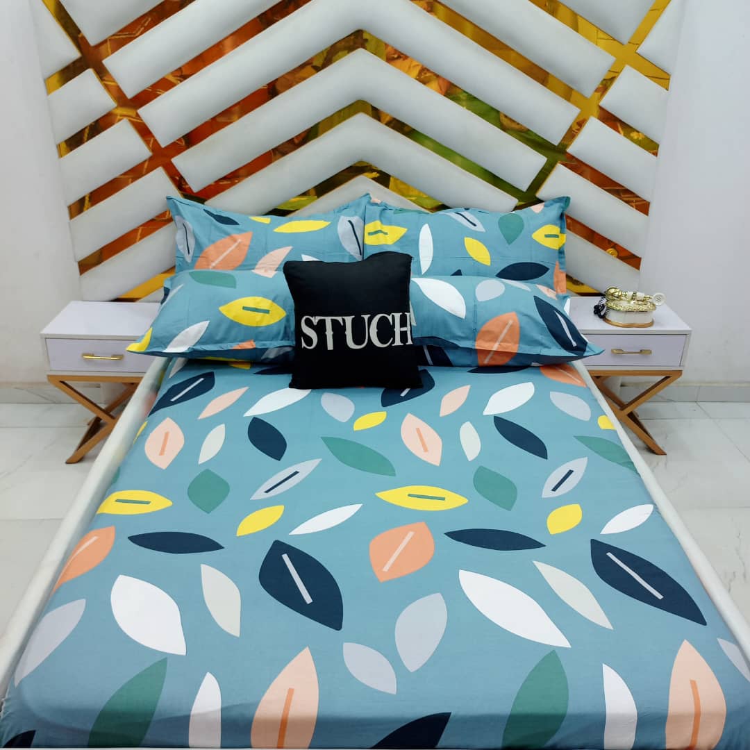 100% EGYPTIAN COTTON TEAL LEAF EXTRALARGE BEDSHEET