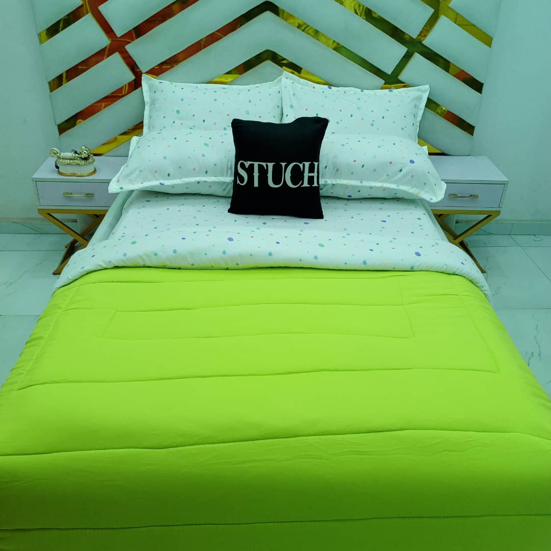 COMBINED LEMON WITH CREAM POLKA 7/7 DUVET SET