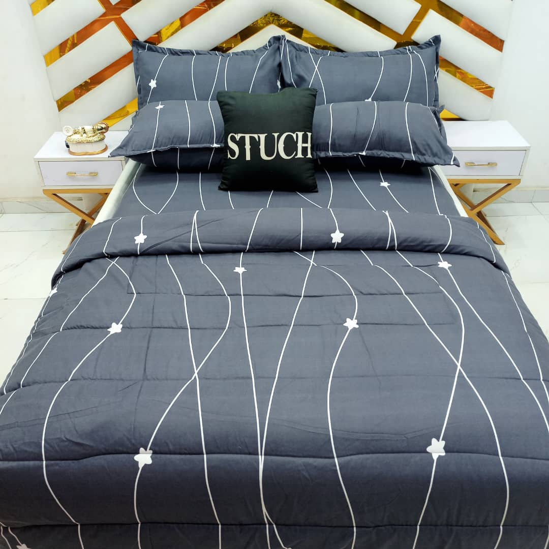 SHADOW GRAY LINE 4/6 DUVET SET(WITH TWO PILLOWCASE)