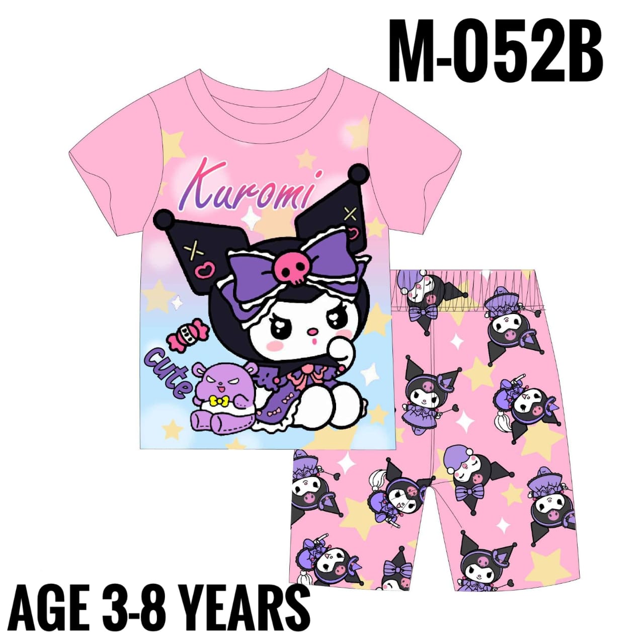 M-052B PINK KUROMI AGE 7 PYJAMAS