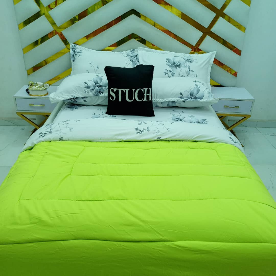 COMBINED LEMON WITH PEARL FLORAL 7/7 DUVET SET