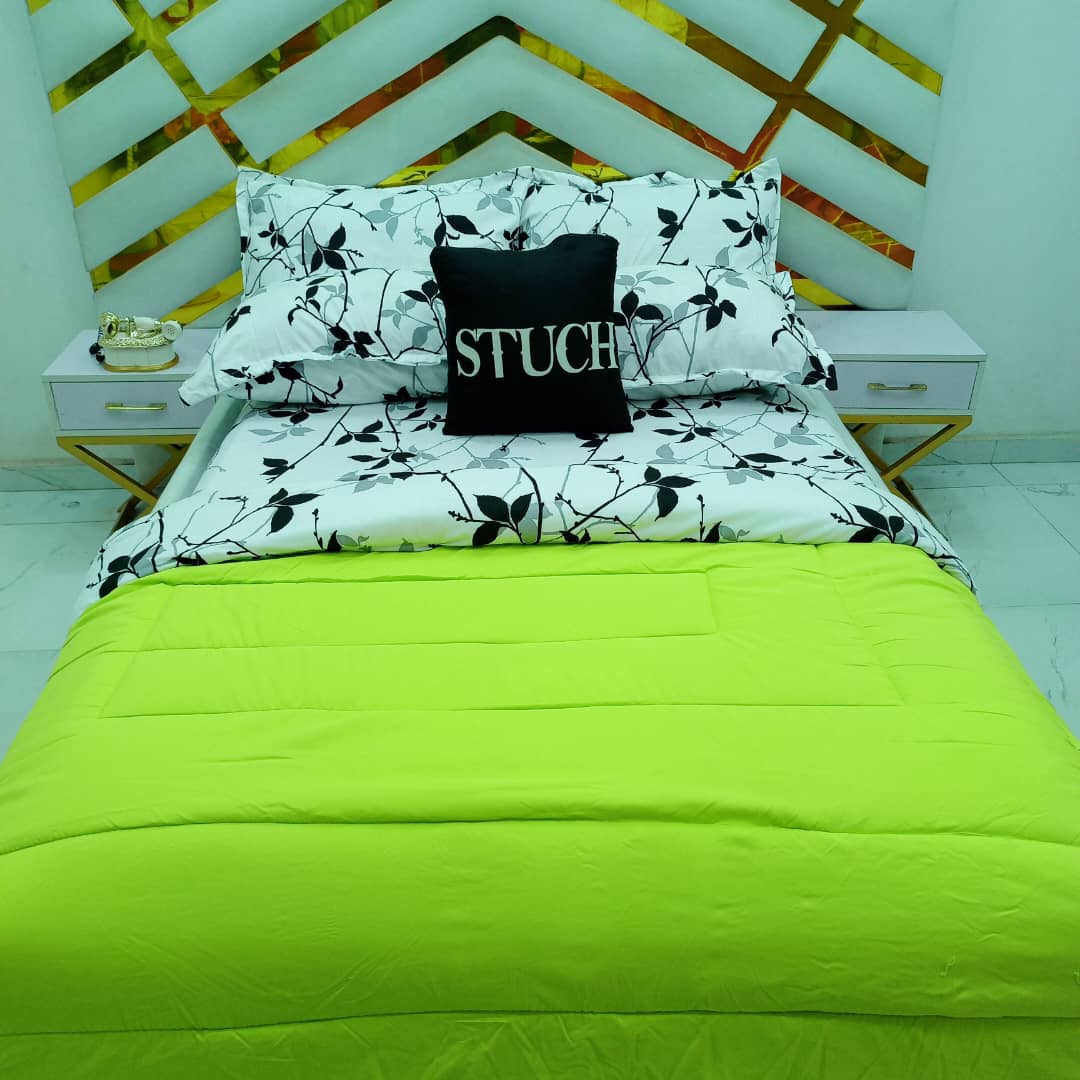 COMBINED LEMON WITH WHITE SNOWDROP 7/7 DUVET SET