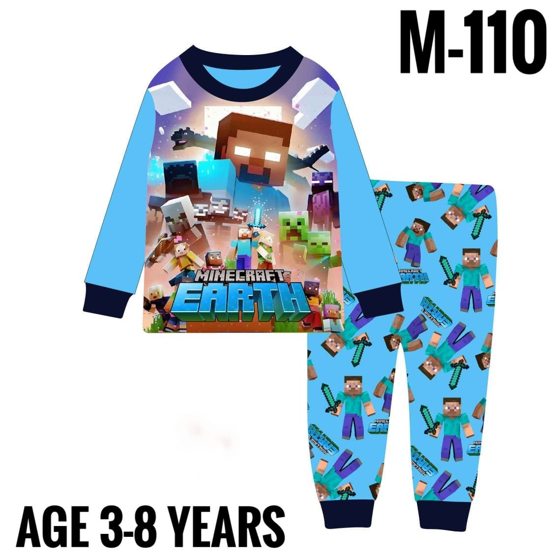 M-110 BLUE MINECRAFT AGE 7 PYJAMAS