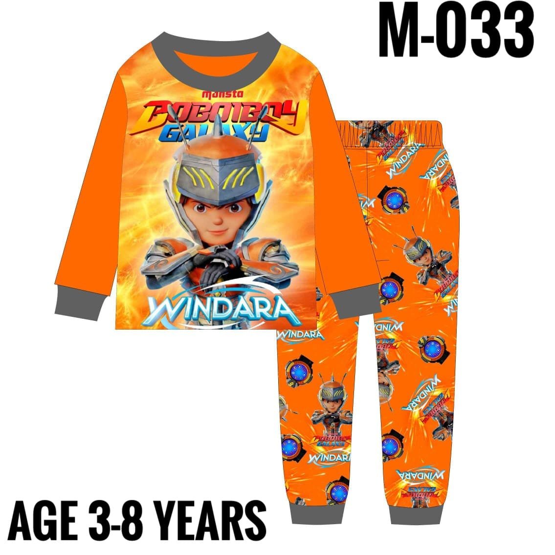 M-033 ORANGE WINDARA AGE 7 PYJAMAS