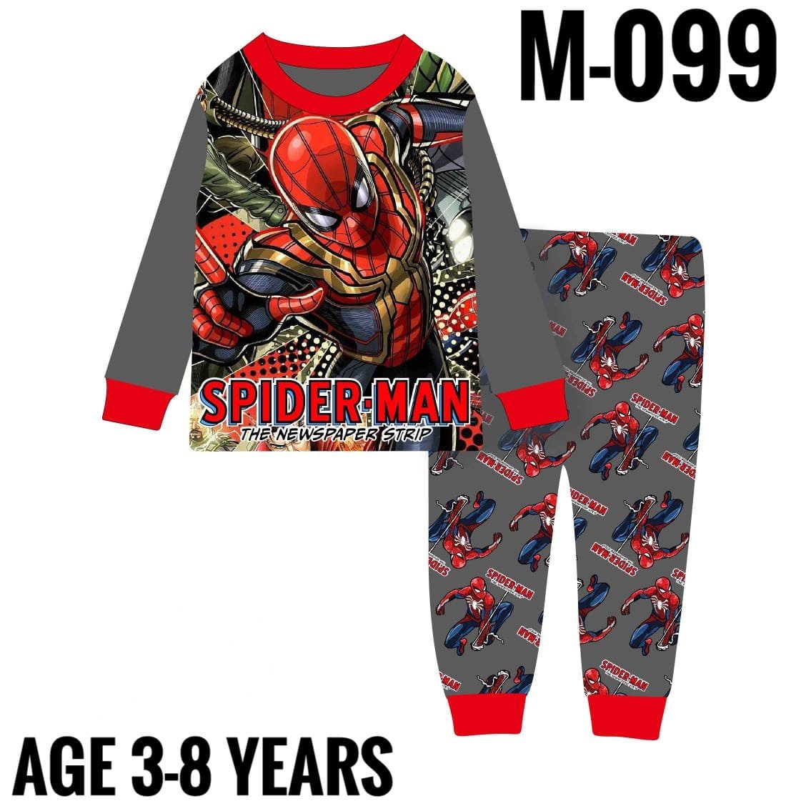 M-099 SPIDERMAN STRIP AGE 4 PYJAMAS