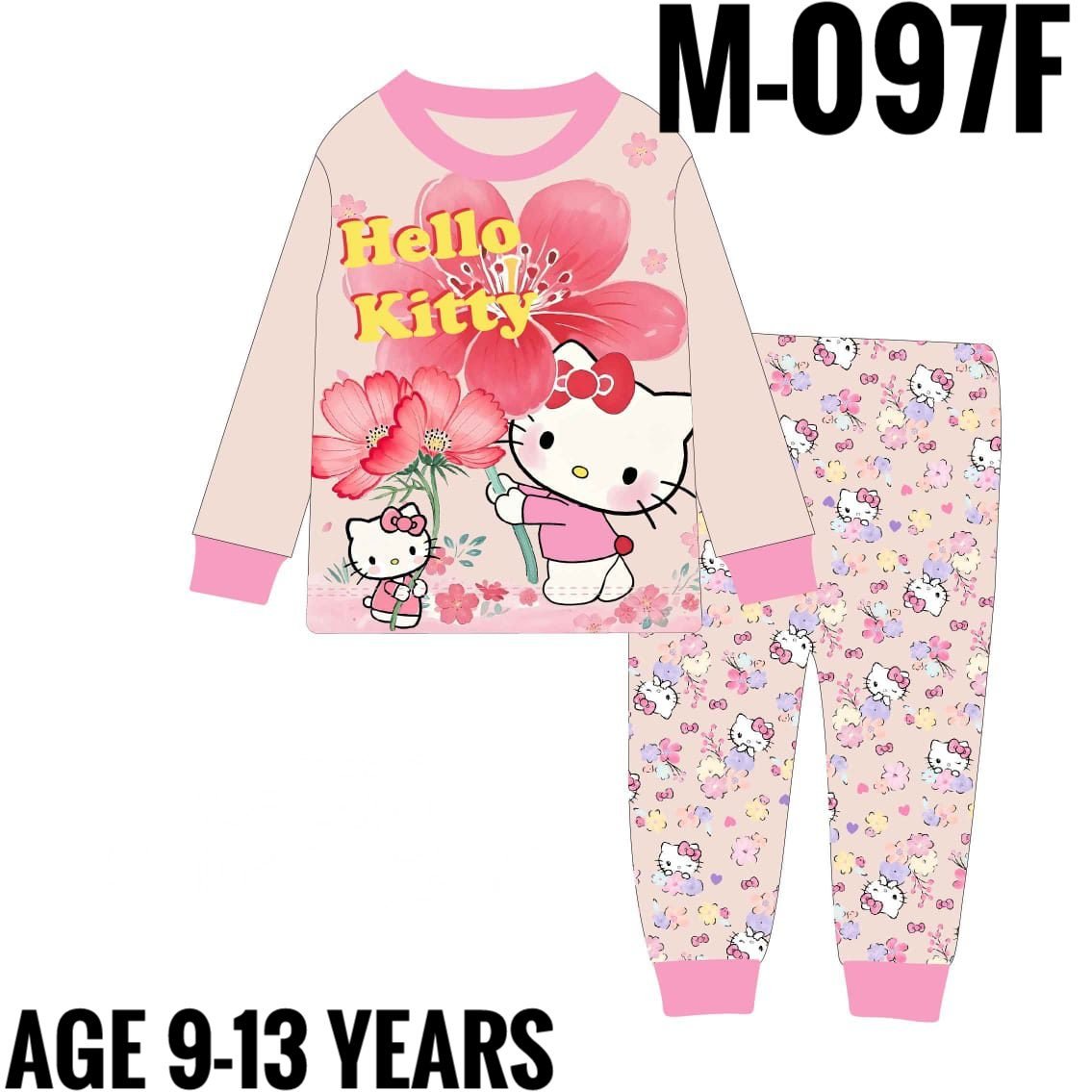 M-097F FLOWER HELLO KITTYAGE 9 PYJAMAS