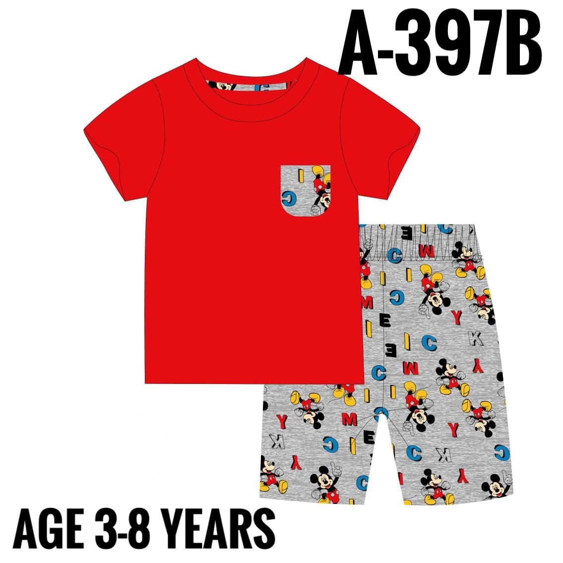 A-397B RED MICKEY AGE 3 PYJAMAS