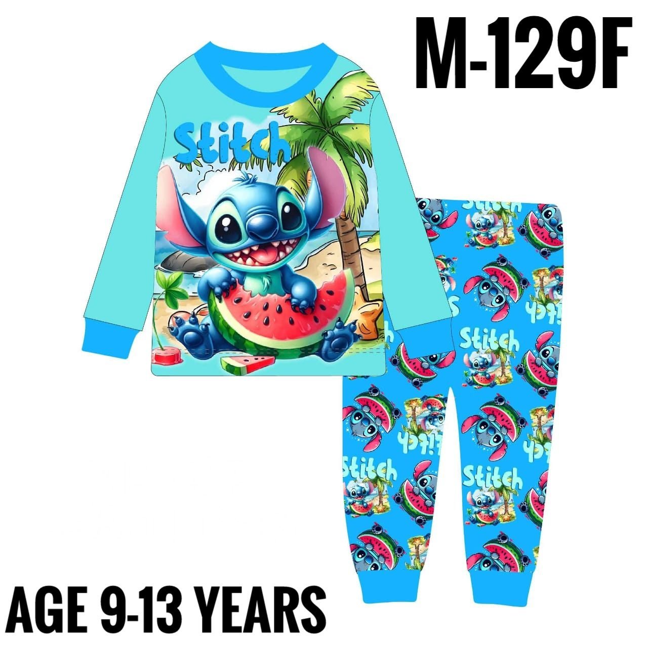 M-129F BLUE STITCH AGE 9 PYJAMAS