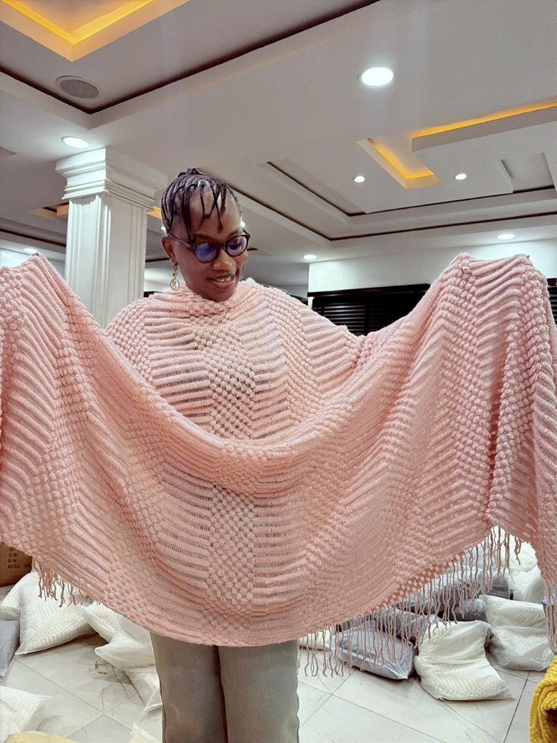 DASH PEACH WOVEN THROW BLANKET FOR COUCH (SIZE 150*190CM)