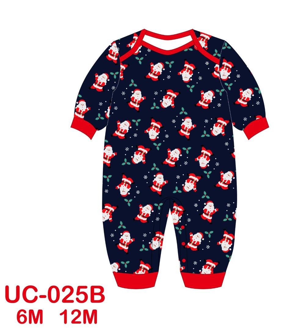 UC-025 6MONTH BLUE SANTA CHRISTMAS PYJAMAS (AGE 0-6MONTH)