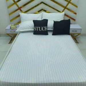 100% EGYPTIAN COTTON BLUE STRIPE 7/7 BEDSHEET