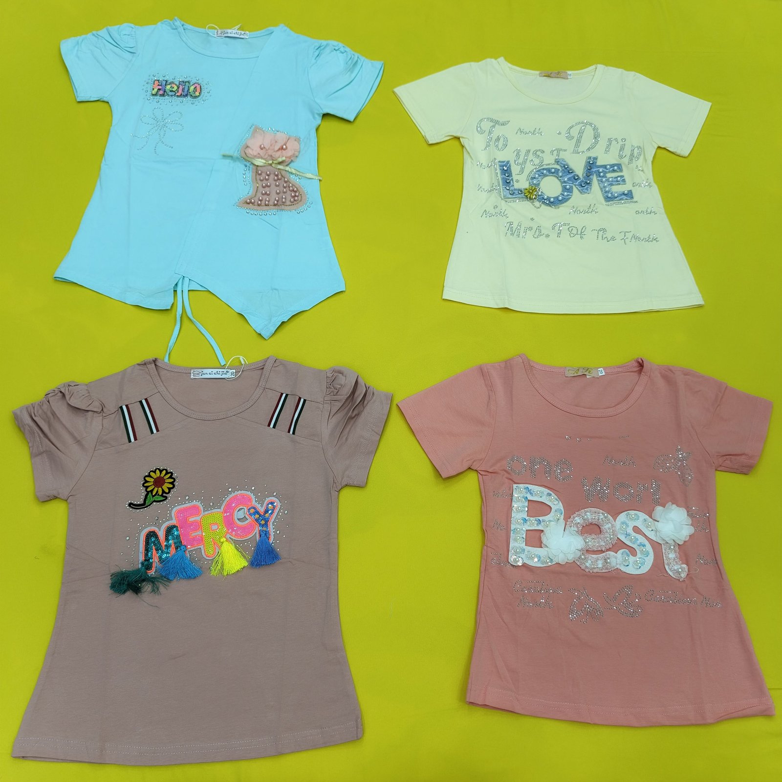 3-4YRS LUXURY STONE KIDS TOP (SIZE 20) 4piece set B003