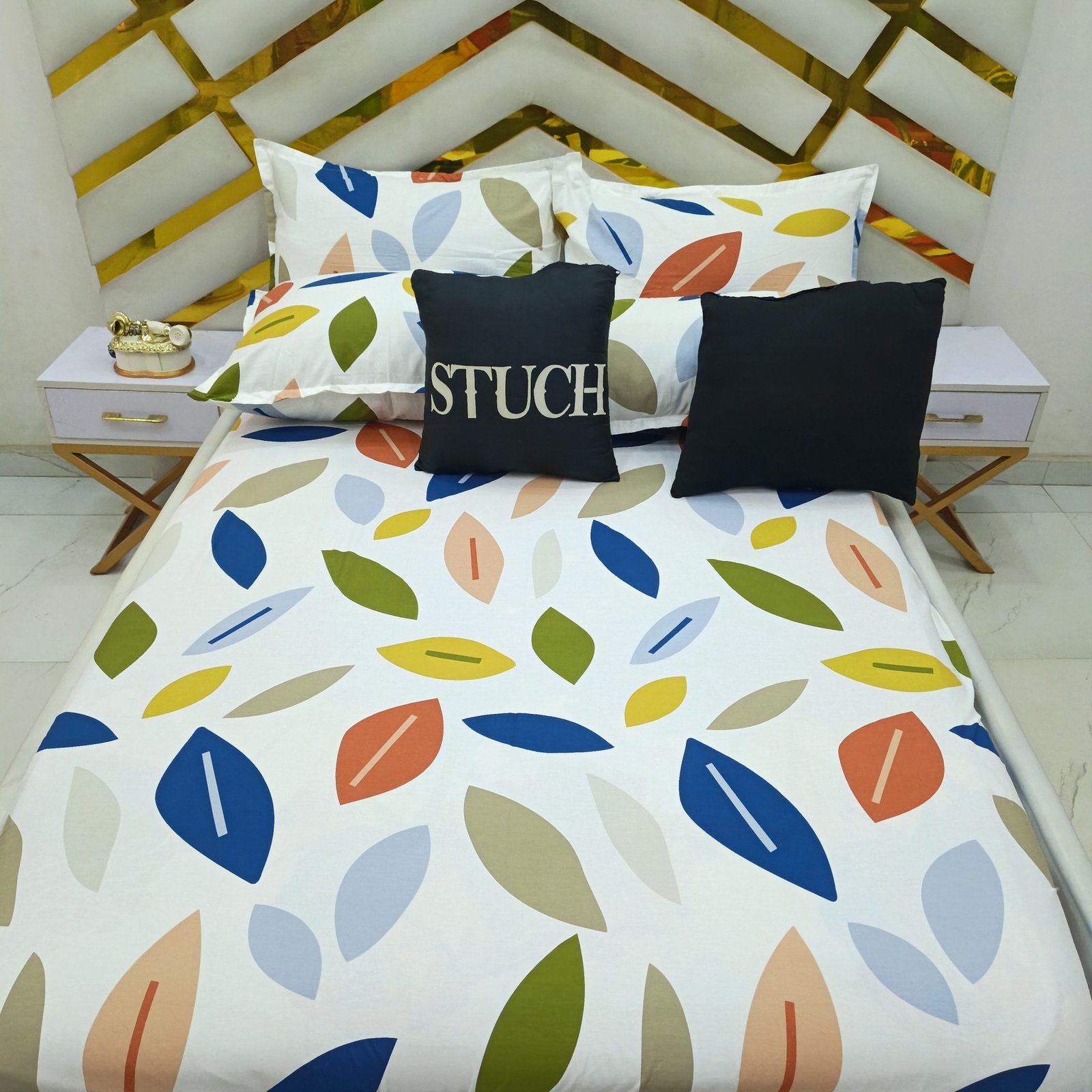 100% EGYPTIAN COTTON COLOR LEAF 7/7 BEDSHEET