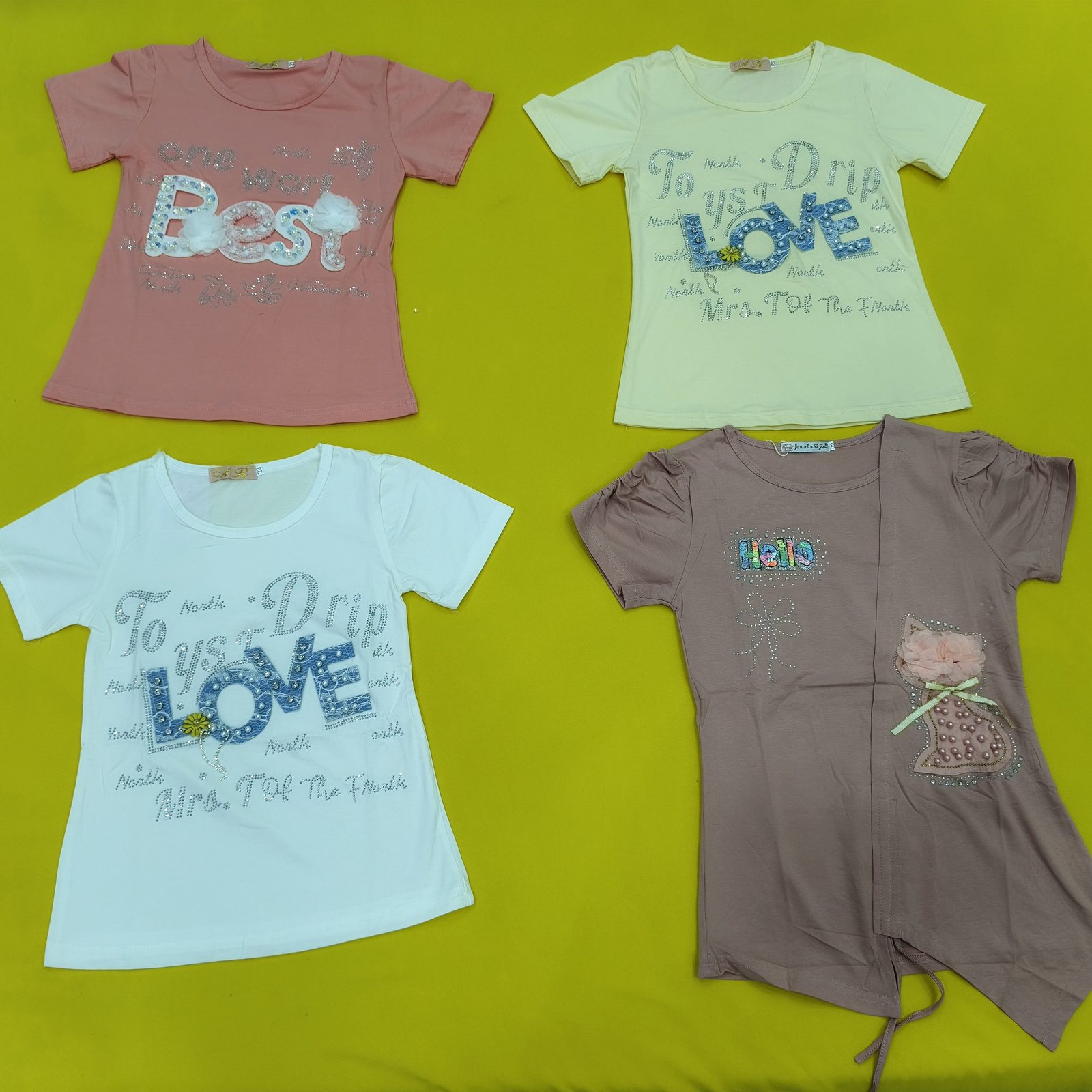 4-5YRS LUXURY STONE KIDS TOP (SIZE 22) 4piece set D002
