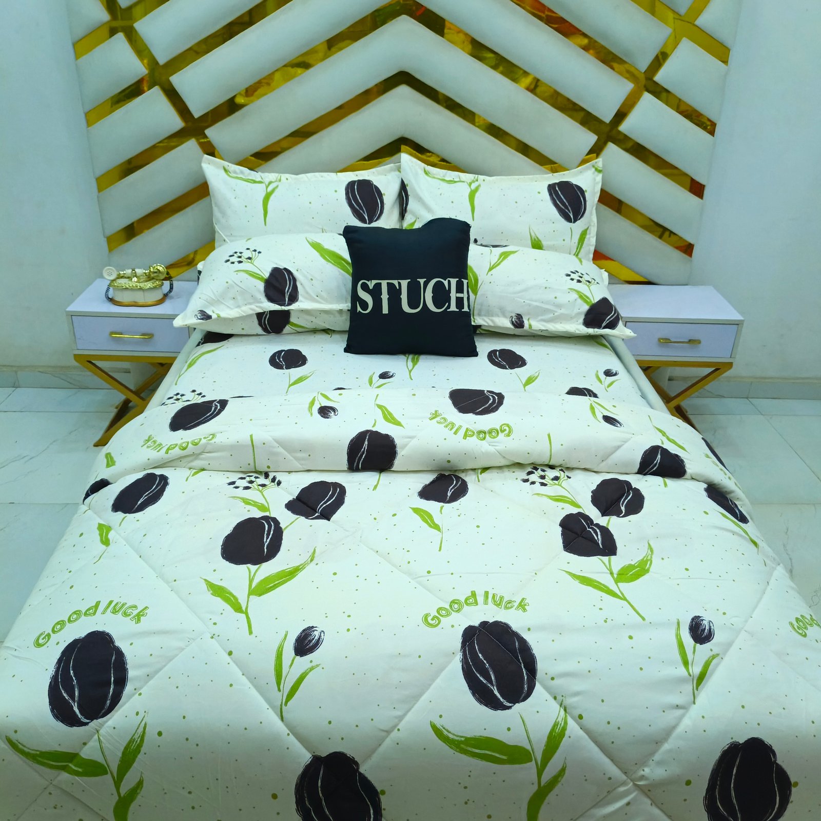 WHITE OLIVE BLOOM 7/7 DUVET SET