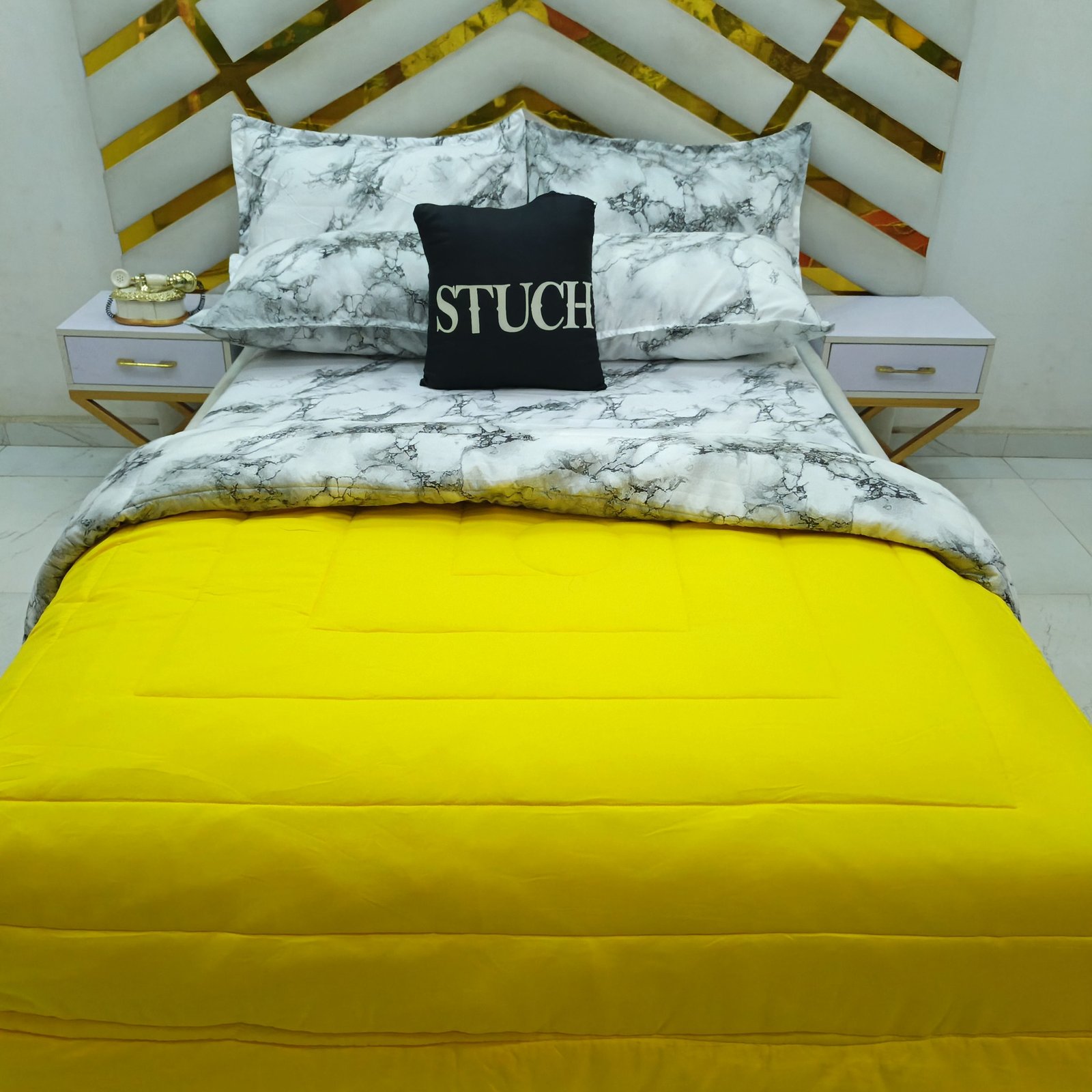 COMBINED YELLOW WITH WHITE THUN 7/7 DUVET SET