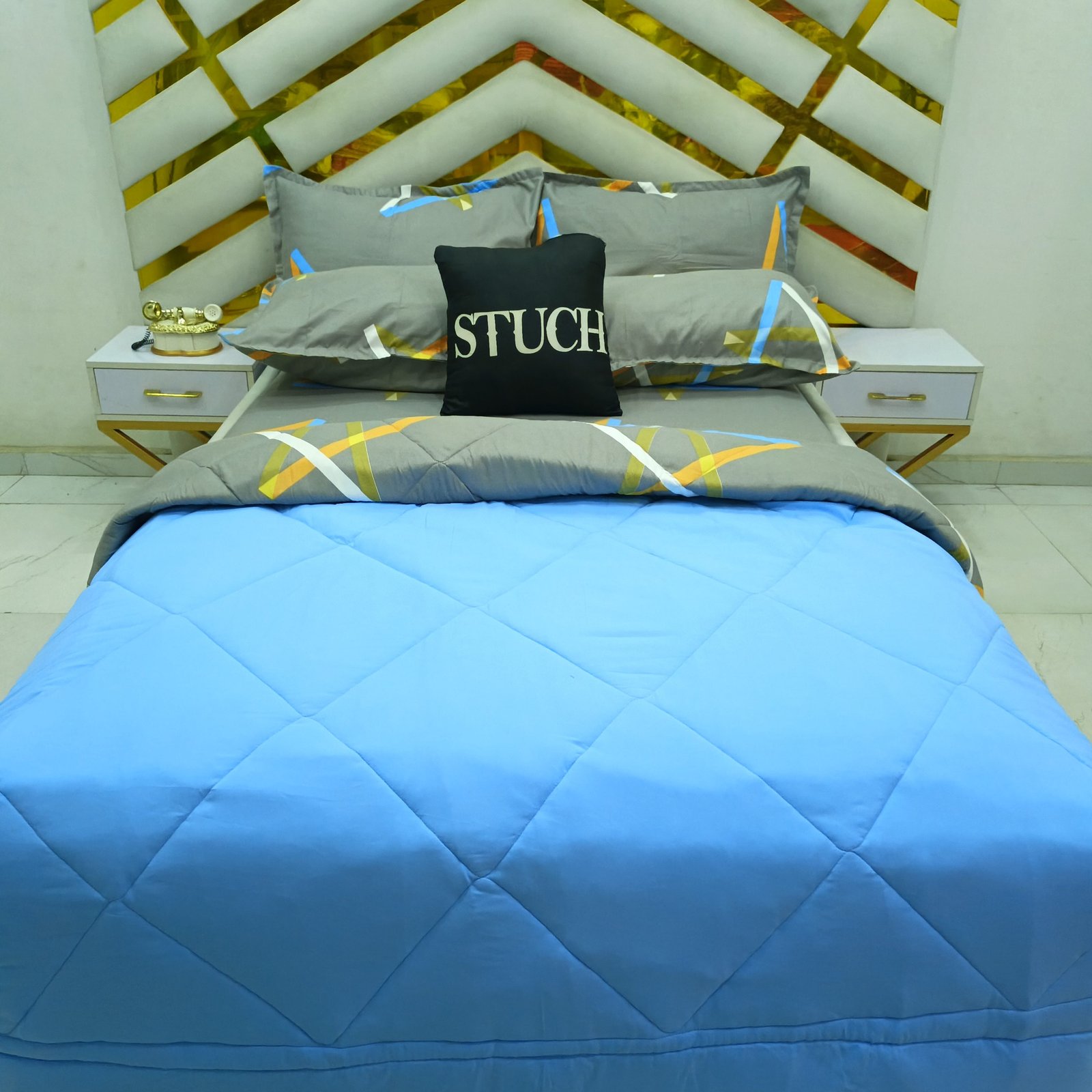 COMBINED LIGHT BLUE WITH GRAY HORIZON 7/7 DUVET SET