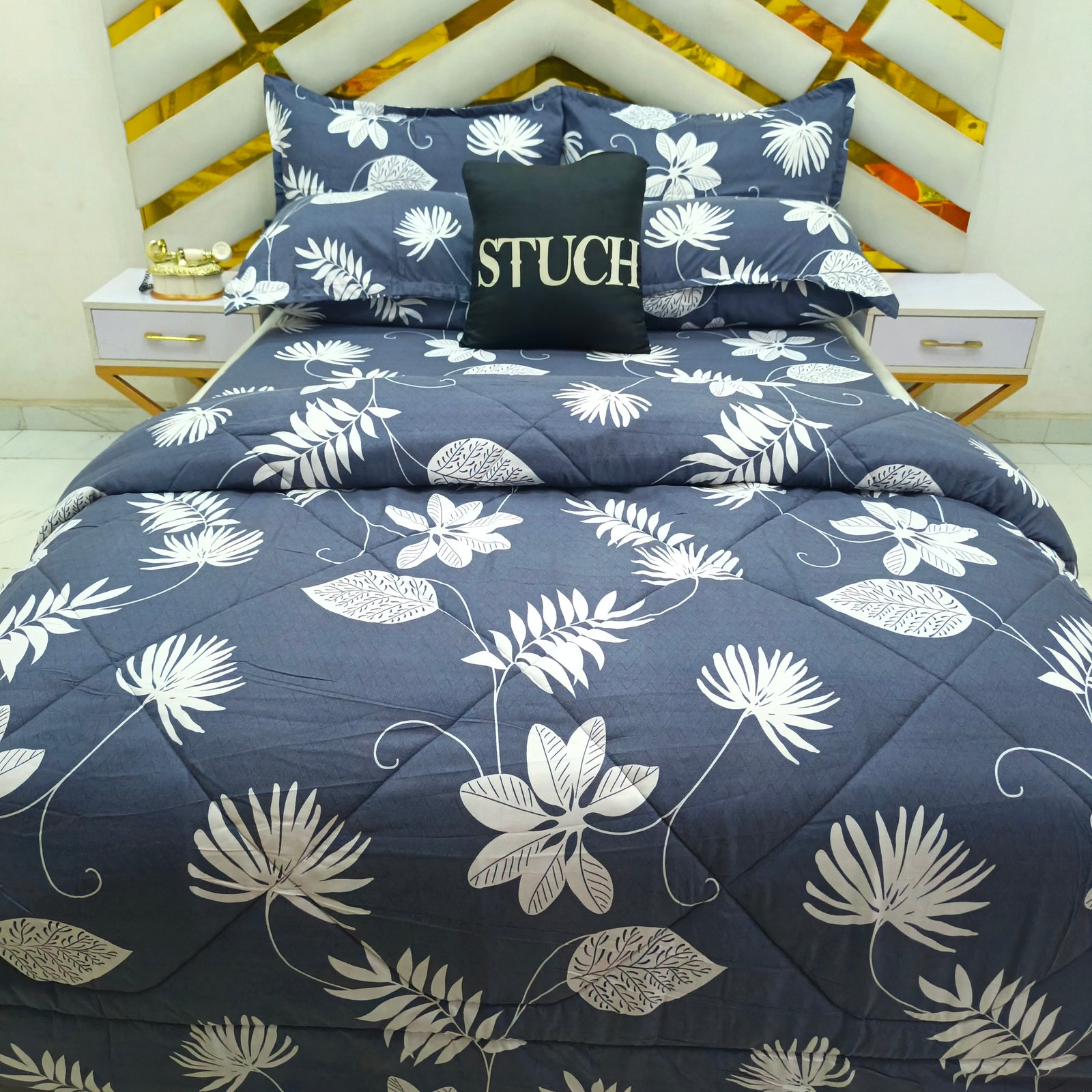 NAVY FLORAL ELEGANCE 7/7 DUVET SET