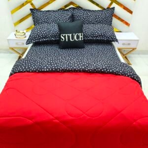 COMBINED RED WITH BLACK DOT 7/7 DUVET SET