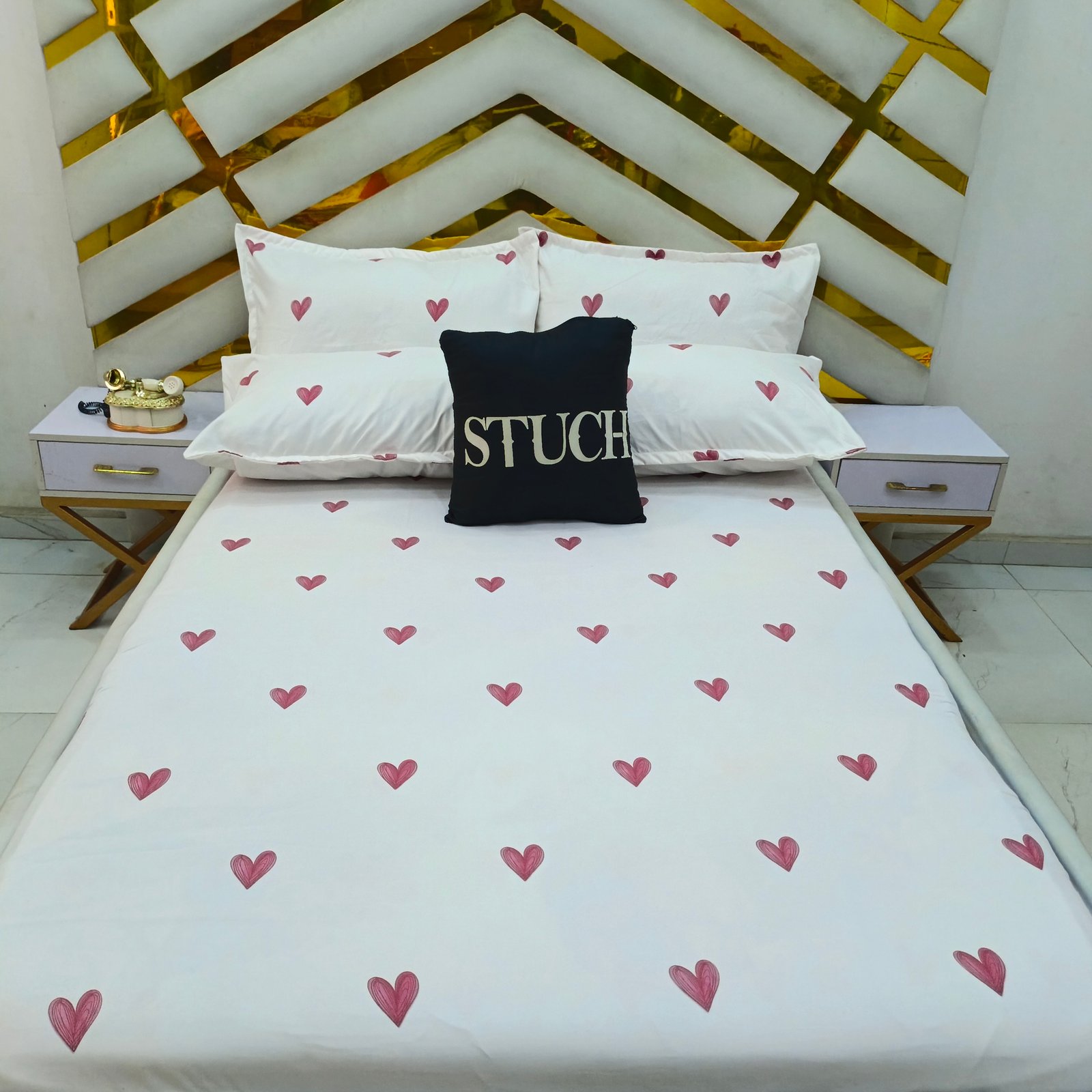 SML13 PINK LITTLE LOVE 7/7 BEDSHEET