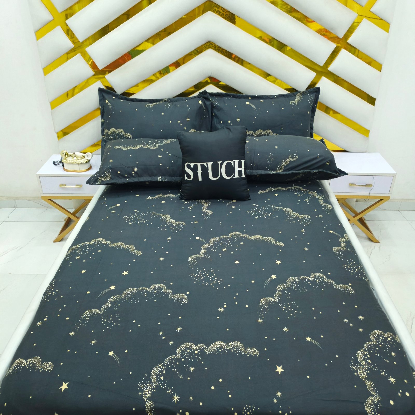 SML13 BLACK NOIR FLORAL 7/7 BEDSHEET