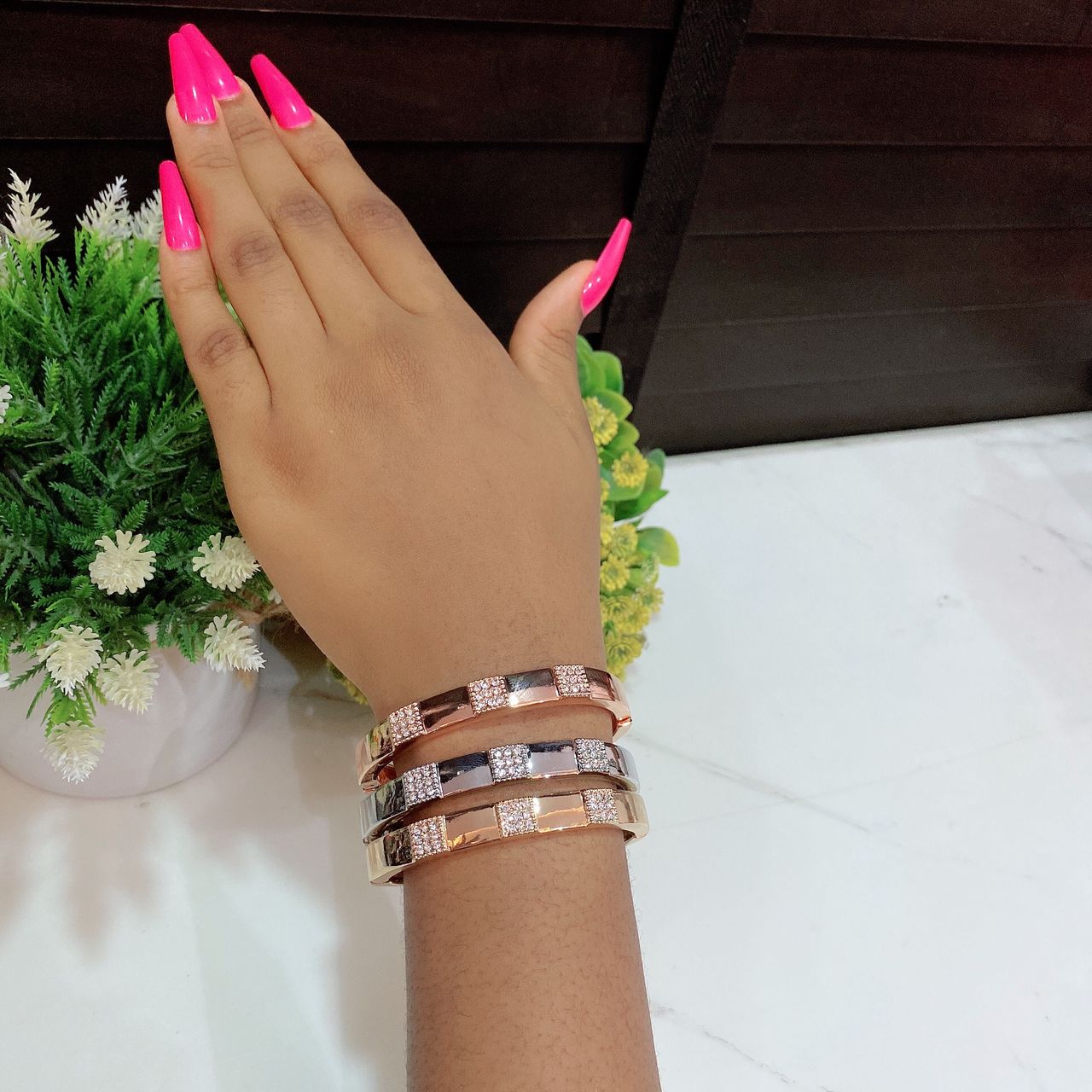 STACK BRACELET (3 BRACELET SILVER, GOLD AND ROSEGOLD) 002