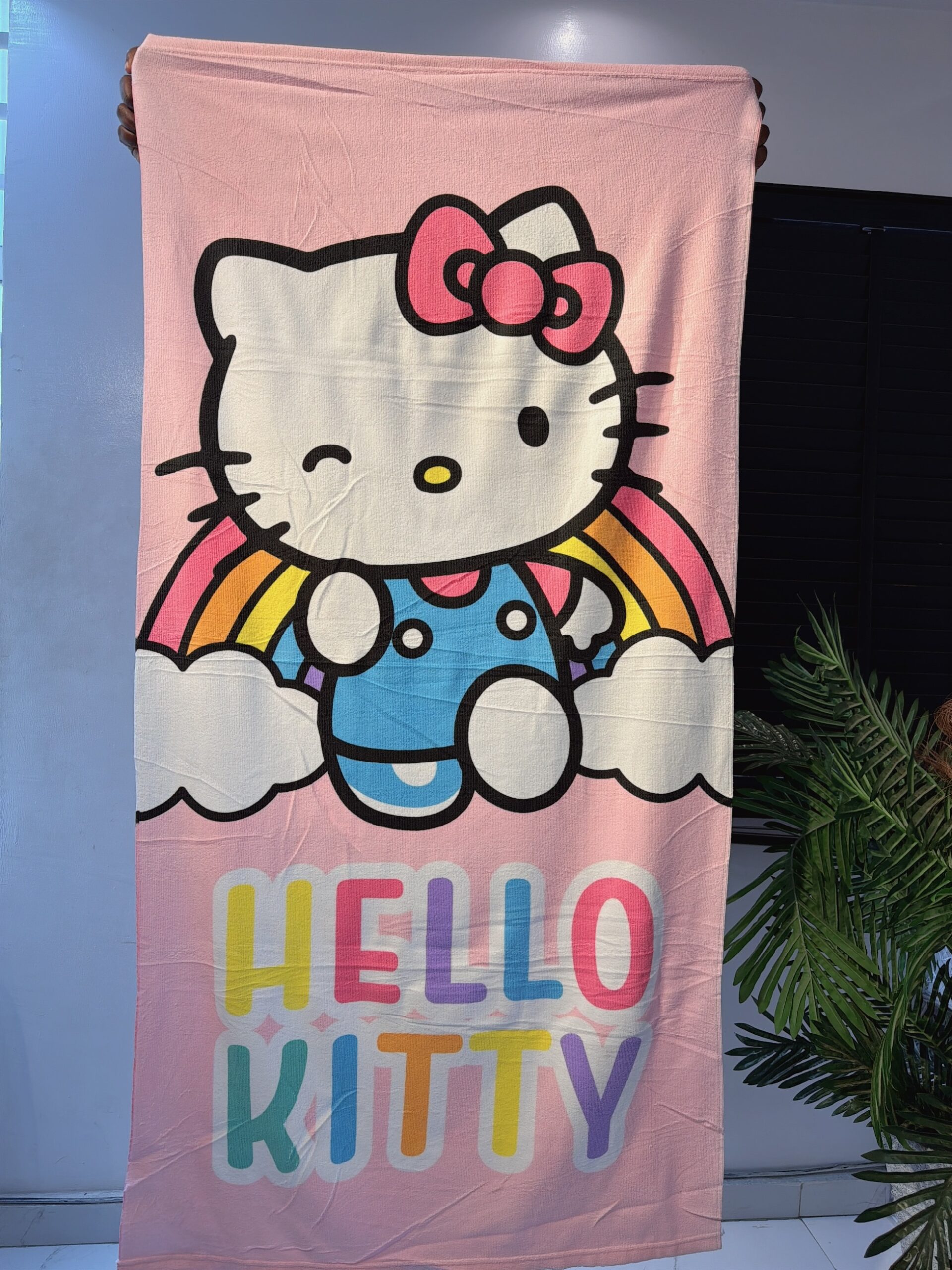 RAINBOW KITTY KIDS LARGE TOWEL 28/51 INCHES