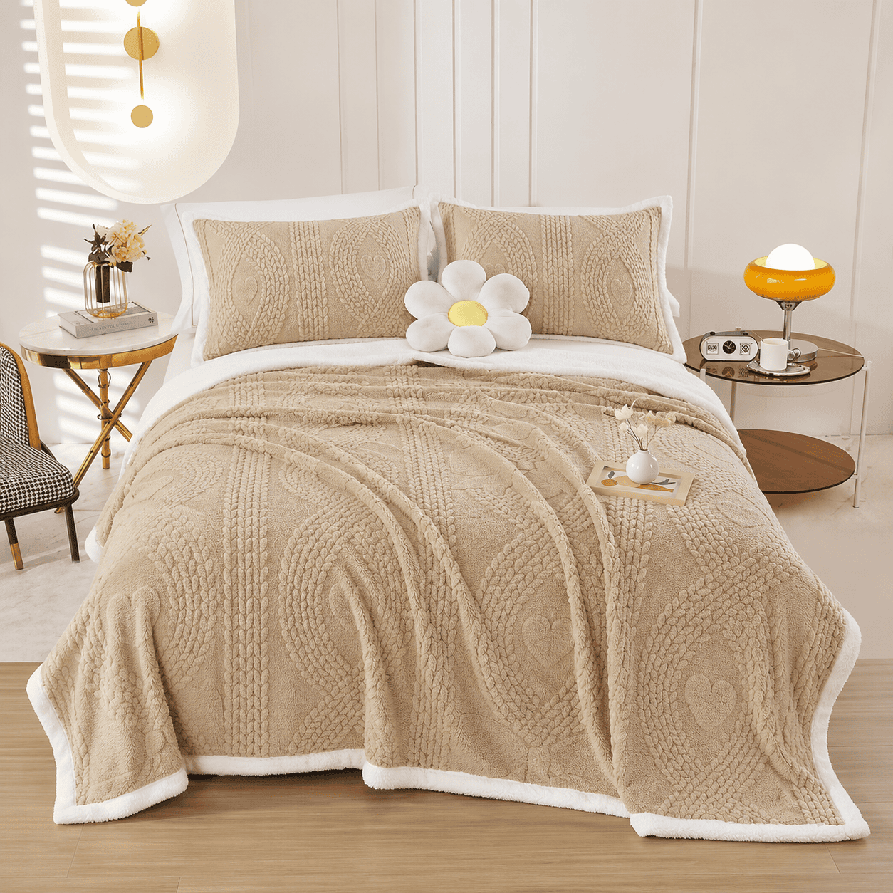 PLUSH LOVE CARTON BROWN FUR DUVET WITH 2 PILLOW CASES (200 X 230cm)