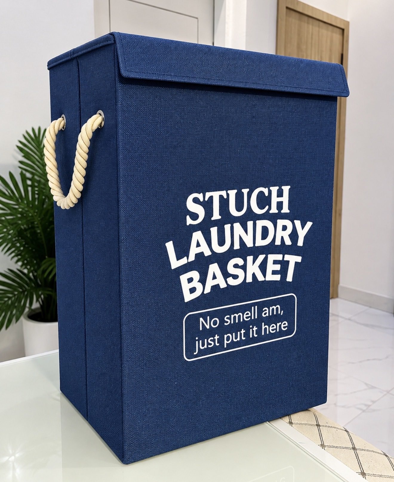 B2 BLUE BOX FOLDABLE LAUNDRY BASKET