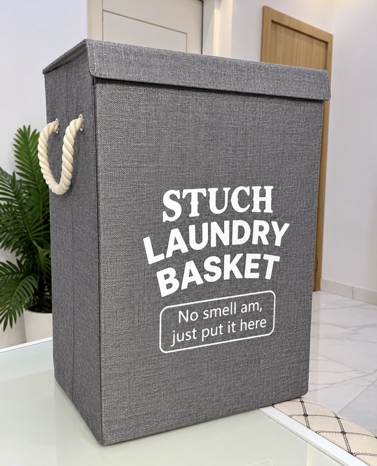 B2 GRAY BOX FOLDABLE LAUNDRY BASKET