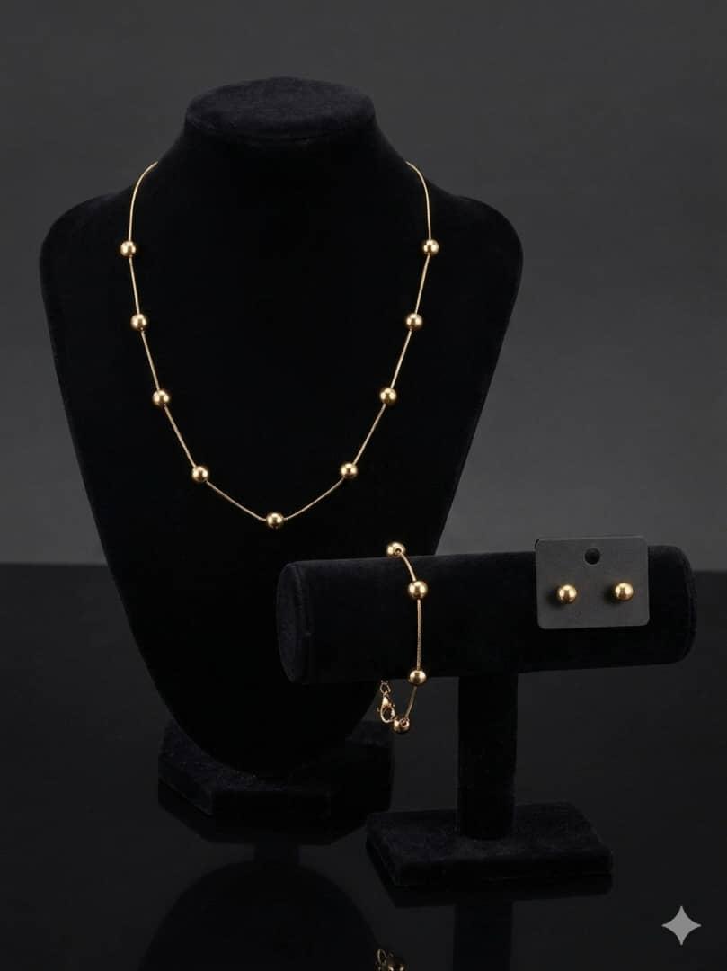 GOLD BALL NECKLACE SET