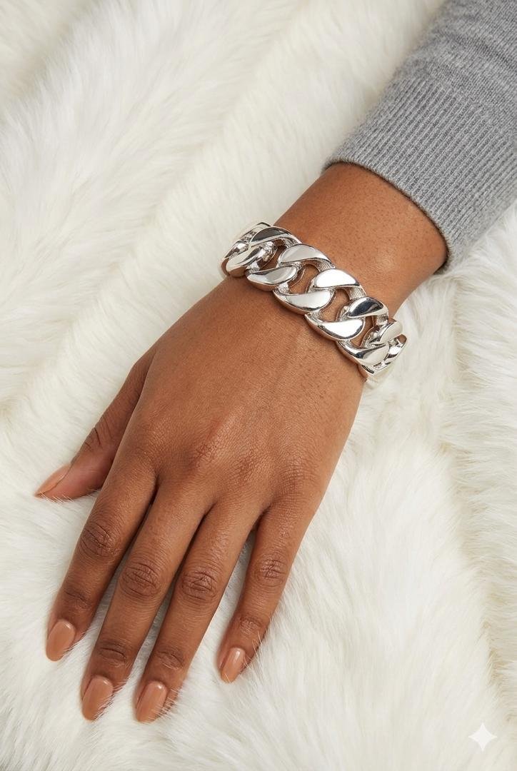 Silver bold bracelet 018