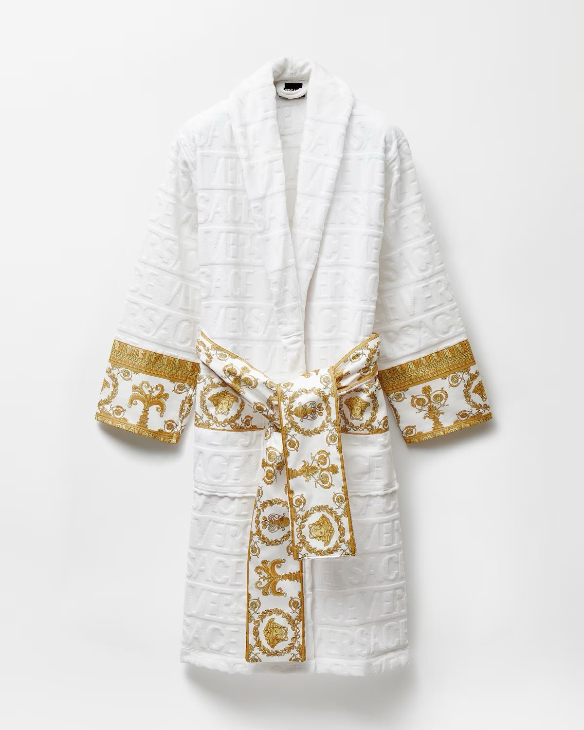 WHITE 100% COTTON ORIGINAL VERSACE LUXURY BATHROBE  (DELIVERY IN 10-15 WORKING DAYS)