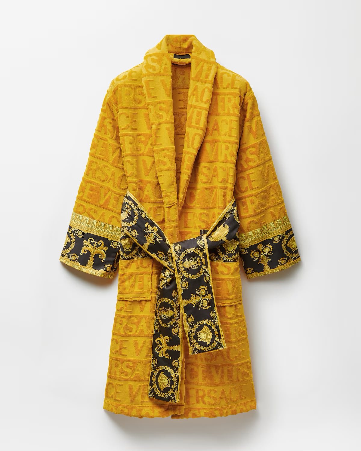 YELLOW 100% COTTON ORIGINAL VERSACE LUXURY BATHROBE (DELIVERY IN 10-15 WORKING DAYS)