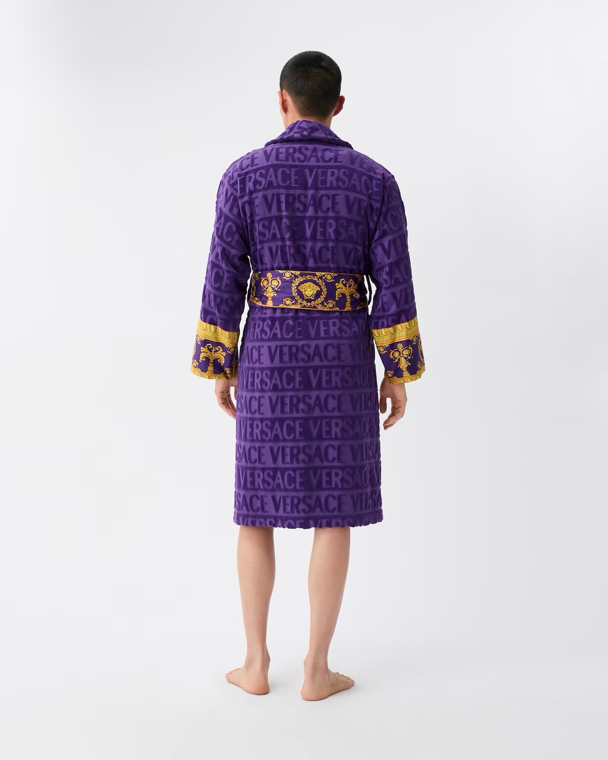 PURPLE 100% COTTON ORIGINAL VERSACE LUXURY BATHROBE (DELIVERY IN 10-15 WORKING DAYS) - Image 3